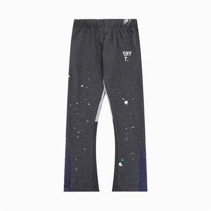 Men'S Designer Spring Graffiti-Print Sports Trousers: Letter-Print, Colour-Blocked, Drawstring, Splash-Paint Street Style