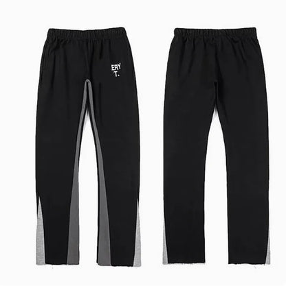 Men'S Designer Spring Graffiti-Print Sports Trousers: Letter-Print, Colour-Blocked, Drawstring, Splash-Paint Street Style