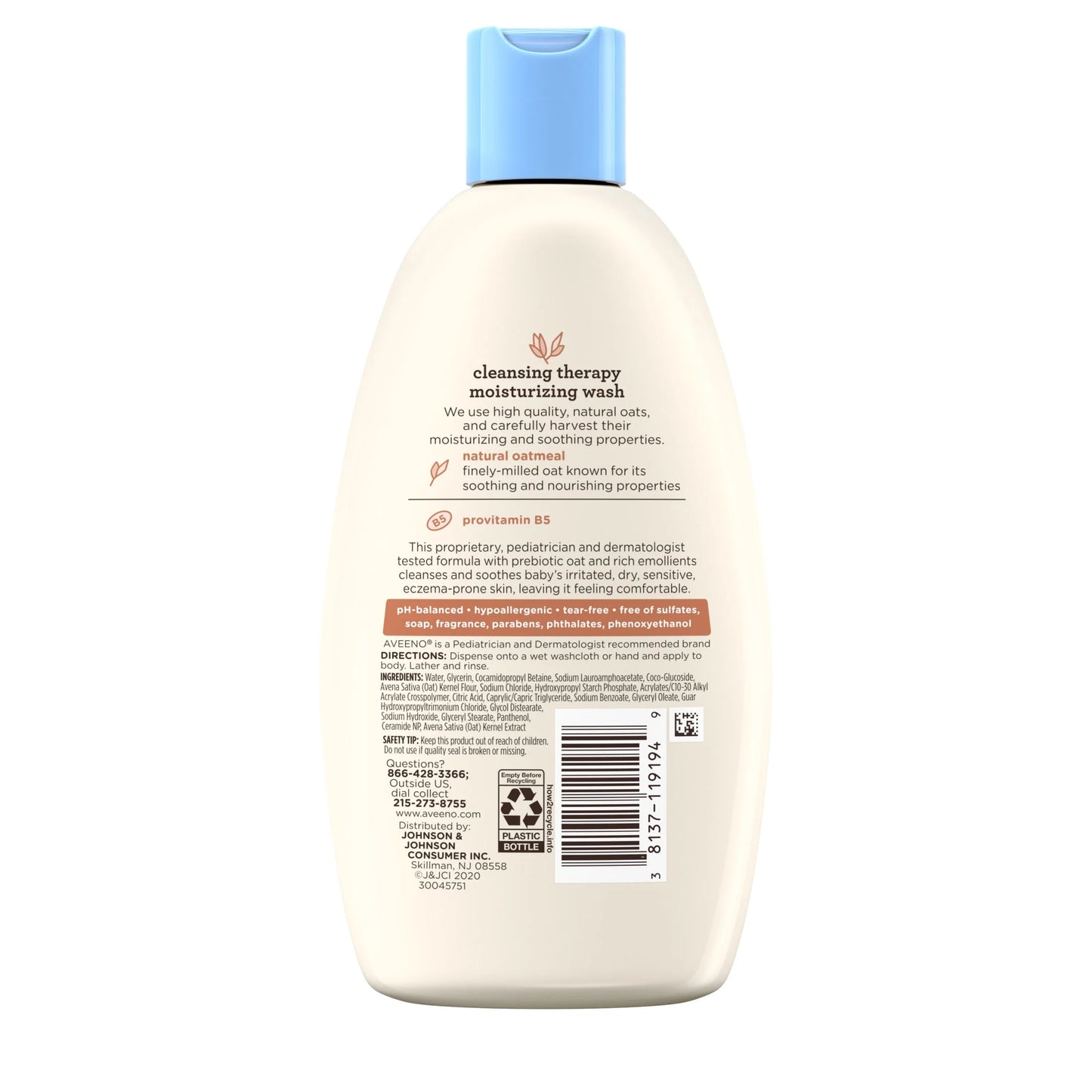 Infant Baby Cleansing Therapy Moisturizing Bath Body Wash, Oatmeal, 8 Fl Oz